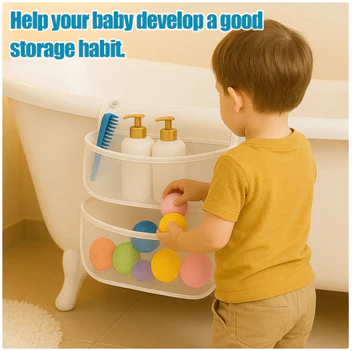 Organizador de Baño de Malla Doble con Ventosas