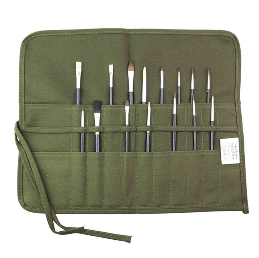 Estuche Enrollable de Lona para Pinceles de Artista