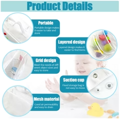 Organizador de Baño de Malla Doble con Ventosas